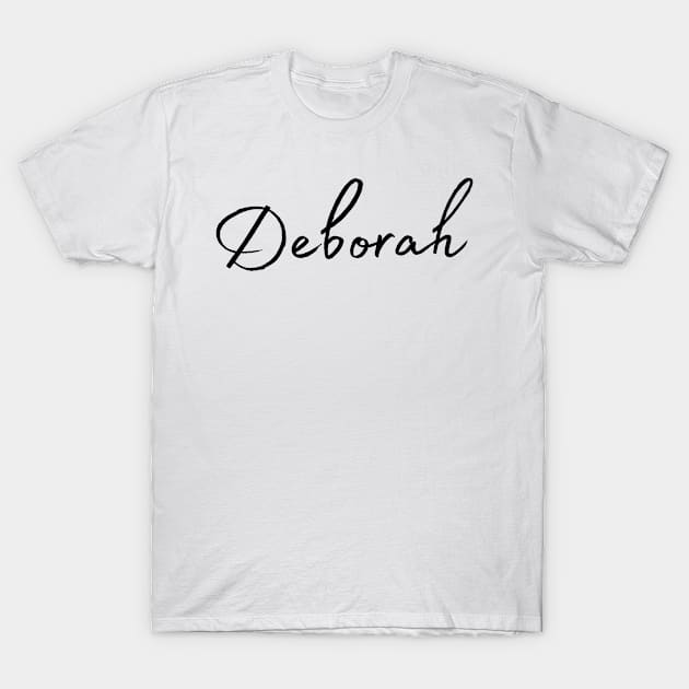 Deborah Name Calligraphy T-Shirt by Word Minimalism